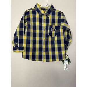 Boyz Wear Navy & Yellow Plaid Button-Down  Size 3T